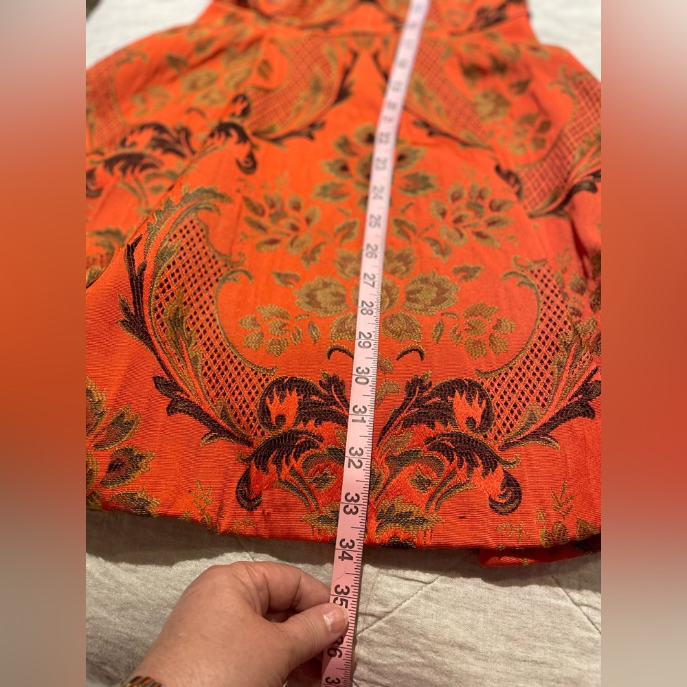 Alice & Olivia orange brocade cocktail dress Size 0 - Picture 9 of 9